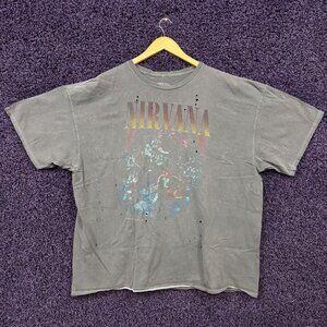Nirvana Mtv Unplugged Oversize Distressed Grunge T-Shirt OS